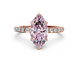 Rose gold Fancy Pink Marquise  Brilliant Pavé Band Solitaire with Four-Prong Setting_53