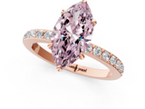 Rose gold Fancy Pink Marquise  Brilliant Pavé Band Solitaire with Four-Prong Setting_54