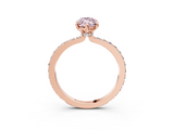 Rose gold Fancy Pink Marquise  Brilliant Pavé Band Solitaire with Four-Prong Setting_56