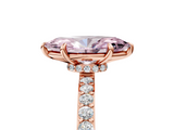 Rose gold Fancy Pink Marquise  Brilliant Pavé Band Solitaire with Four-Prong Setting_58