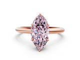 Rose gold Fancy Pink Marquise  Brilliant Solitaire Engagement Ring with Six-Prong Setting and Classic Band_20
