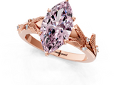 Rose gold Fancy Pink Marquise  Brilliant Solitaire with Leaf Motif Band and Four-Prong Setting_64