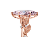 Rose gold Fancy Pink Marquise  Brilliant Solitaire with Leaf Motif Band and Four-Prong Setting_68