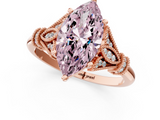 Rose gold Fancy Pink Marquise  Brilliant Solitaire with Pave Band and Four-Prong Setting_22