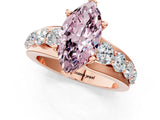 Rose gold Fancy Pink Marquise  Brilliant Solitaire with Side Stones on a Pave Band and Four-Prong Setting_25