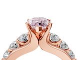 Rose gold Fancy Pink Marquise  Brilliant Solitaire with Side Stones on a Pave Band and Four-Prong Setting_28