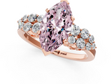 Rose gold Fancy Pink Marquise  Cluster Diamond Engagement Ring with Pavé Band and Four-Prong Setting_33