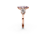 Rose gold Fancy Pink Marquise  Cluster Diamond Engagement Ring with Pavé Band and Four-Prong Setting_34