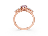 Rose gold Fancy Pink Marquise  Cluster Diamond Engagement Ring with Pavé Band and Four-Prong Setting_35