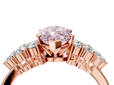 Rose gold Fancy Pink Marquise  Cluster Diamond Engagement Ring with Pavé Band and Four-Prong Setting_36