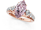 Rose gold Fancy Pink Marquise Cut Brilliant Diamond Pavé Band with Six-Prong Setting_1