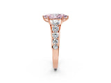 Rose gold Fancy Pink Marquise Cut Brilliant Diamond Pavé Band with Six-Prong Setting_14