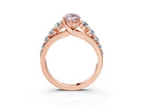 Rose gold Fancy Pink Marquise Cut Brilliant Diamond Pavé Band with Six-Prong Setting_15