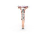 Rose gold Fancy Pink Marquise Cut Brilliant Diamond Pavé Band with Six-Prong Setting_2