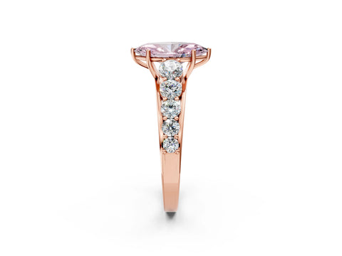 Rose gold Fancy Pink Marquise Cut Brilliant Diamond Pavé Band with Six-Prong Setting_2