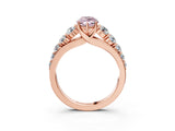Rose gold Fancy Pink Marquise Cut Brilliant Diamond Pavé Band with Six-Prong Setting_3