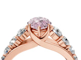 Rose gold Fancy Pink Marquise Cut Brilliant Diamond Pavé Band with Six-Prong Setting_4