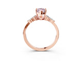 Rose gold Fancy Pink Marquise Cut Brilliant Diamond Solitaire Ring with Pear Side Stones and Four-Prong Setting_6