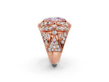 Rose gold Fancy Pink Marquise Cut Brilliant Halo Pave Diamond Milgrain Ring_2