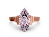 Rose gold Fancy Pink Marquise Cut Brilliant Solitaire Diamond Ring with Channel Set Band and Bar Prong Setting_12