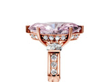 Rose gold Fancy Pink Marquise Cut Brilliant Three-Stone Pave Band with Four-Prong Setting_5
