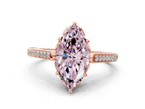 Rose gold Fancy Pink Marquise  Cut Cathedral Pave Diamond Engagement Ring with Six-Prong Setting_32