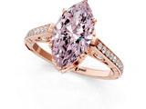 Rose gold Fancy Pink Marquise  Cut Cathedral Pave Diamond Engagement Ring with Six-Prong Setting_33
