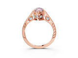 Rose gold Fancy Pink Marquise  Cut Cathedral Pave Diamond Engagement Ring with Six-Prong Setting_35
