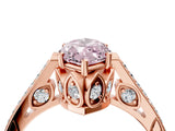 Rose gold Fancy Pink Marquise  Cut Cathedral Pave Diamond Engagement Ring with Six-Prong Setting_36