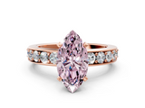 Rose gold Fancy Pink Marquise  Cut Channel Set Diamond Engagement Ring with Four-Prong Setting_223