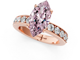 Rose gold Fancy Pink Marquise  Cut Channel Set Diamond Engagement Ring with Four-Prong Setting_224