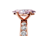 Rose gold Fancy Pink Marquise  Cut Channel Set Diamond Engagement Ring with Four-Prong Setting_228