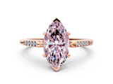 Rose gold Fancy Pink Marquise  Cut Channel Set Solitaire Engagement Ring with Four-Prong Setting_196