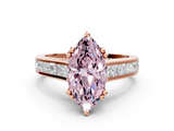 Rose gold Fancy Pink Marquise  Cut Channel Set Solitaire Engagement Ring with Prong Setting_20