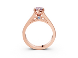 Rose gold Fancy Pink Marquise  Cut Channel Set Solitaire Engagement Ring with Prong Setting_23