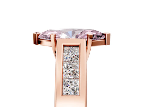 Rose gold Fancy Pink Marquise Cut Cut Channel Set Solitaire Ring with Four-Prong Setting_5
