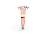 Rose gold Fancy Pink Marquise Cut Cut Diamond Channel Set Solitaire Ring with Four-Prong Setting_2