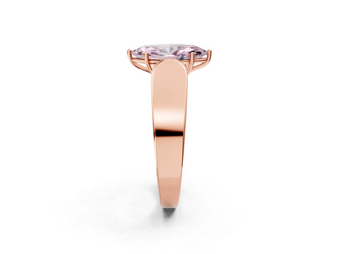 Rose gold Fancy Pink Marquise Cut Cut Diamond Channel Set Solitaire Ring with Four-Prong Setting_2