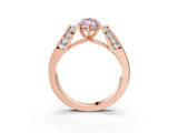 Rose gold Fancy Pink Marquise Cut Cut Diamond Channel Set Solitaire Ring with Four-Prong Setting_3