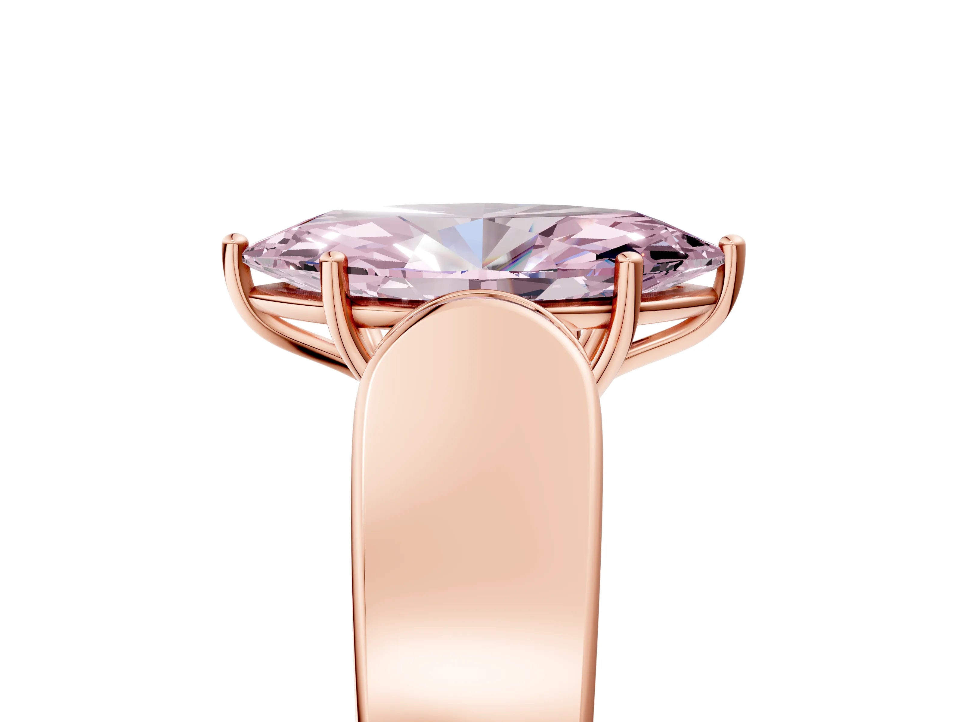Rose gold Fancy Pink Marquise Cut Cut Diamond Channel Set Solitaire Ring with Four-Prong Setting_5