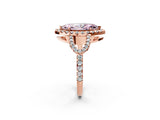 Rose gold Fancy Pink Marquise Cut Cut Diamond Halo Engagement Ring with Open Split Pavé Band_2