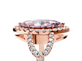 Rose gold Fancy Pink Marquise Cut Cut Diamond Halo Engagement Ring with Open Split Pavé Band_5
