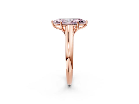 Rose gold Fancy Pink Marquise Cut Cut Diamond Solitaire Engagement Ring with Tapered Plain Band and Four-Prong Setting_2