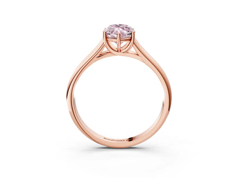 Rose gold Fancy Pink Marquise Cut Cut Diamond Solitaire Engagement Ring with Tapered Plain Band and Four-Prong Setting_3