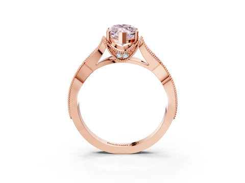 Rose gold Fancy Pink Marquise Cut Cut Diamond Twisted Band with Milgrain Pave Setting and Four-Prong Setting_3