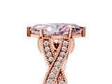 Rose gold Fancy Pink Marquise Cut Cut Diamond Twisted Band with Milgrain Pave Setting and Four-Prong Setting_5