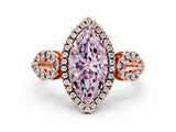Rose gold Fancy Pink Marquise Cut Cut Halo Diamond Infinity Band with Four-Prong Setting