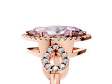 Rose gold Fancy Pink Marquise Cut Cut Halo Diamond Infinity Band with Four-Prong Setting_5