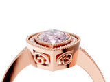 Rose gold Fancy Pink Marquise Cut Cut Halo Pavé Diamond Ring_4