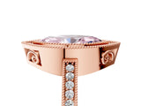 Rose gold Fancy Pink Marquise Cut Cut Halo Pavé Diamond Ring_5